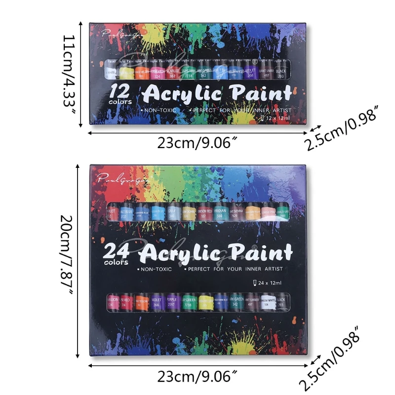 

12/24 Colors Watercolor Acrylic Oil Painting Pigment for artists Drawing Ceramic