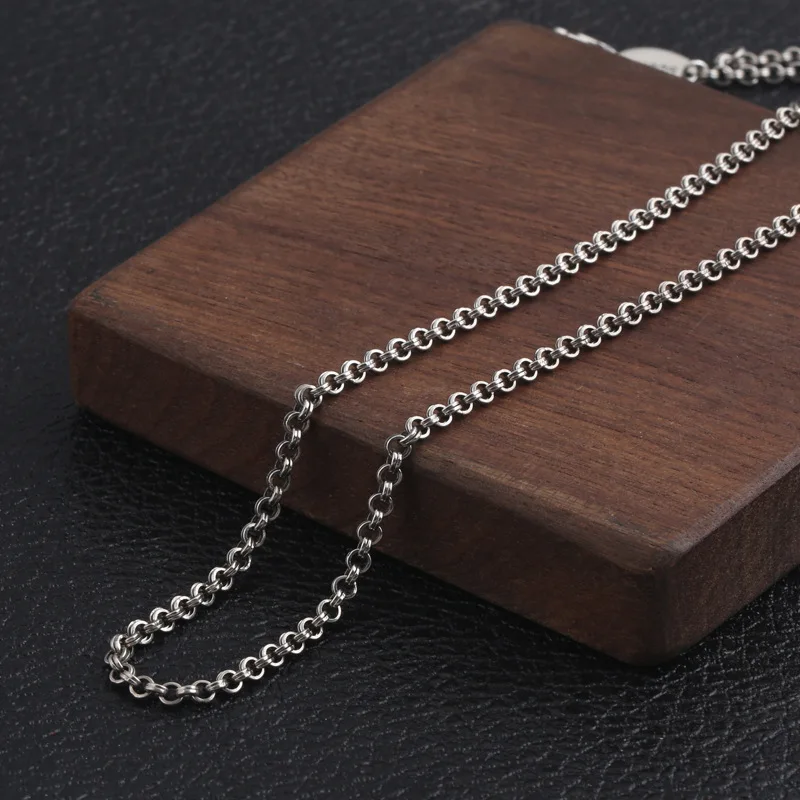 FNJ Link Chain Necklace 925 Silver 2mm 60cm to 65cm Fine Original S925 Women Necklaces for Jewelry Making | Украшения и