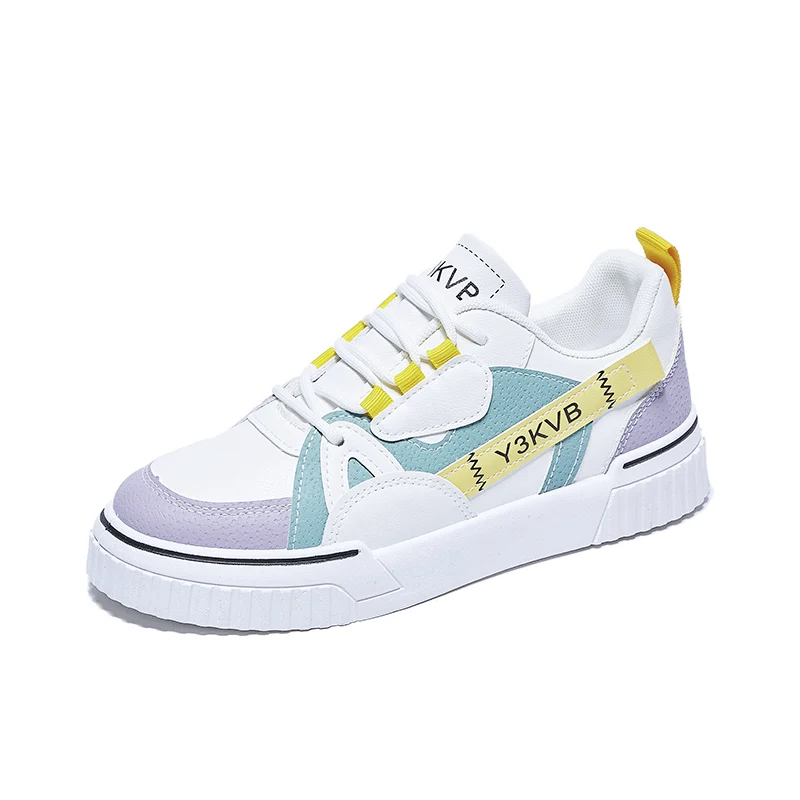 

2021 Spring Korean PU Casual Low-Cut All-Match Sports Shoes White Shoes Woman Shoes Student Vulcanization Sneakers