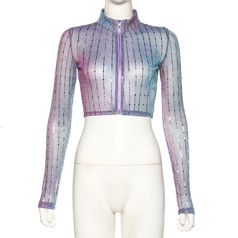 Новинка Весна 2021 облегающая футболка уличная одежда прозрачная градиентная