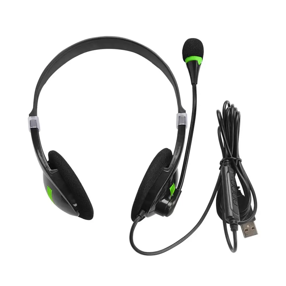 Office Wired Headset Call Center Telephone Operator Headphone With Microphone Laptop Computer Pc Usb Earphones