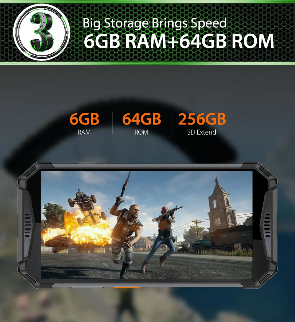 Ulefone Armor 3W 5,7 ''мобильный телефон Android 9,0 6 ГБ 64 Гб разблокировка отпечатков пальцев NFC OTG 21 МП Helio P70 Восьмиядерный двухsim-смартфон