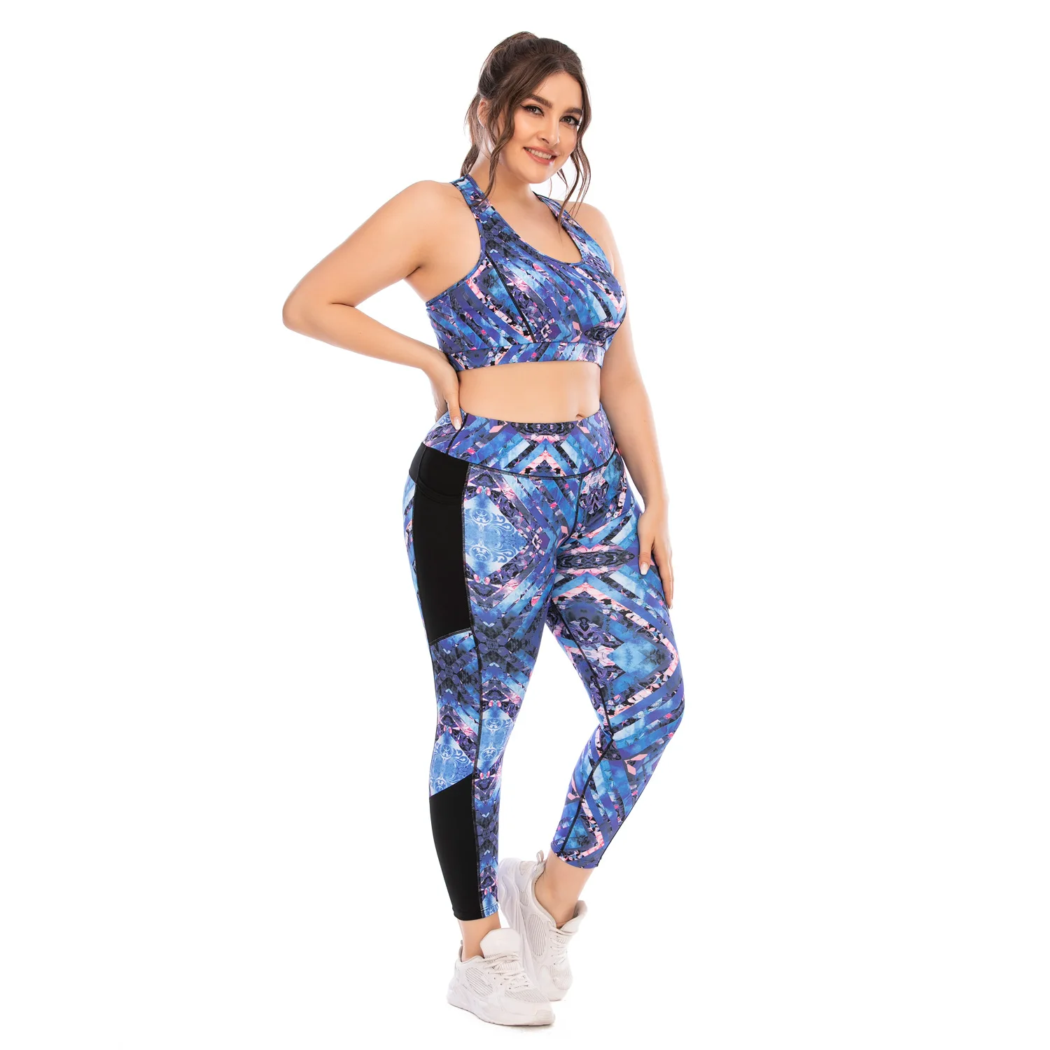 Women Seamless Yoga Set Fitness Sports Suits Gym Clothing Sleeveless Tank Top Shirts High Waist Running Leggings Workout Pants | Спорт и