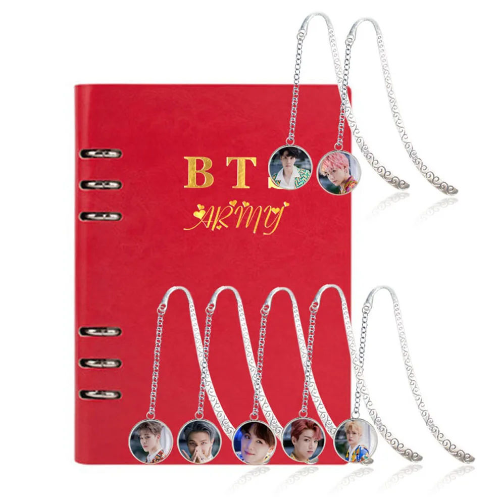 Многоразовый кожаный переплет для ноутбука Kpop армейский спиральный JIN SUGA J HOPE JIMIN V