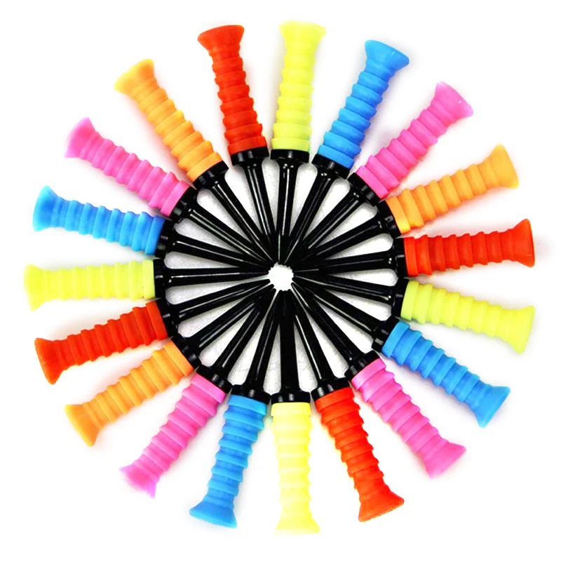 Spring Tees Zero Resistance Friction Automatic Reset Soft Glue Durable 5-color Optional Golf Tees