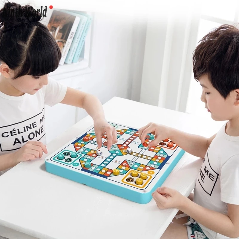 

Aeroplane Chess Checkers Five-in-a-Row Animal Checker Children's Chess Toys Educational Pupils Multi-Function Desktop Games