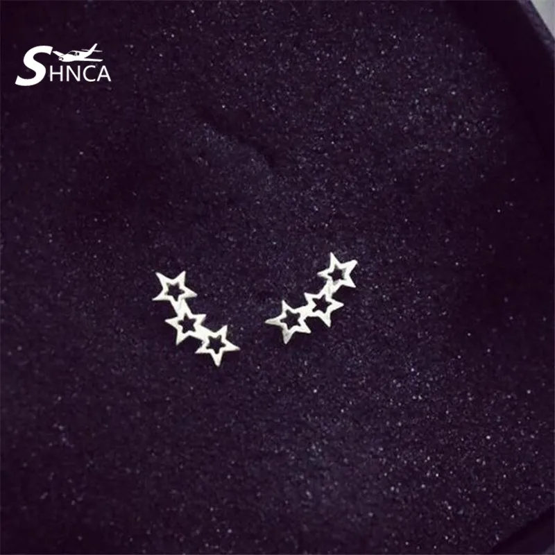

New Fashion Simple Cute Hollow Stars 925 Sterling Silver Stud Earrings For Women Fine Jewelry Accessories Party Gift LE125