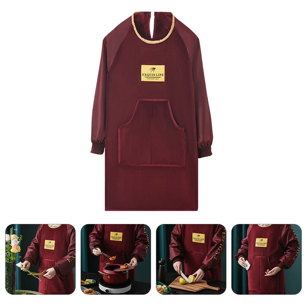 

1pc Waterproof Apron Grease-proof Apron Housework Apron Kitchen Bib Apron