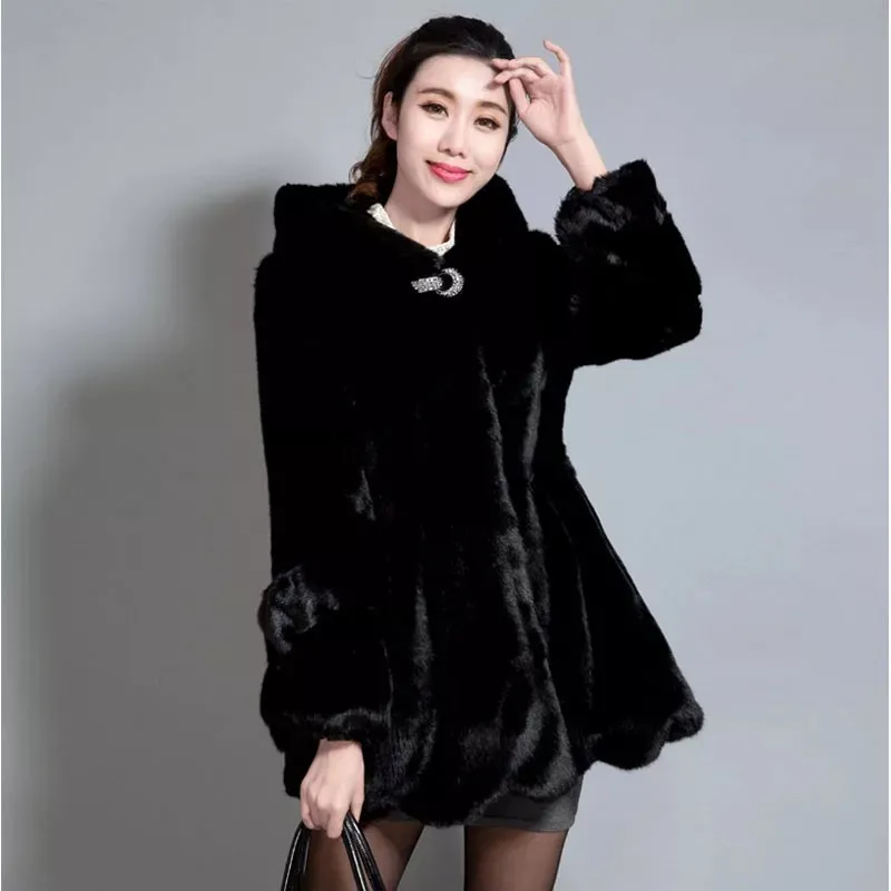 

Warm Women Winter 2019 Hooded Jacket Faux Fur Teddy Coat long Vintage Artificial Fur Jackets White Faux Fur Coat Winter Coat