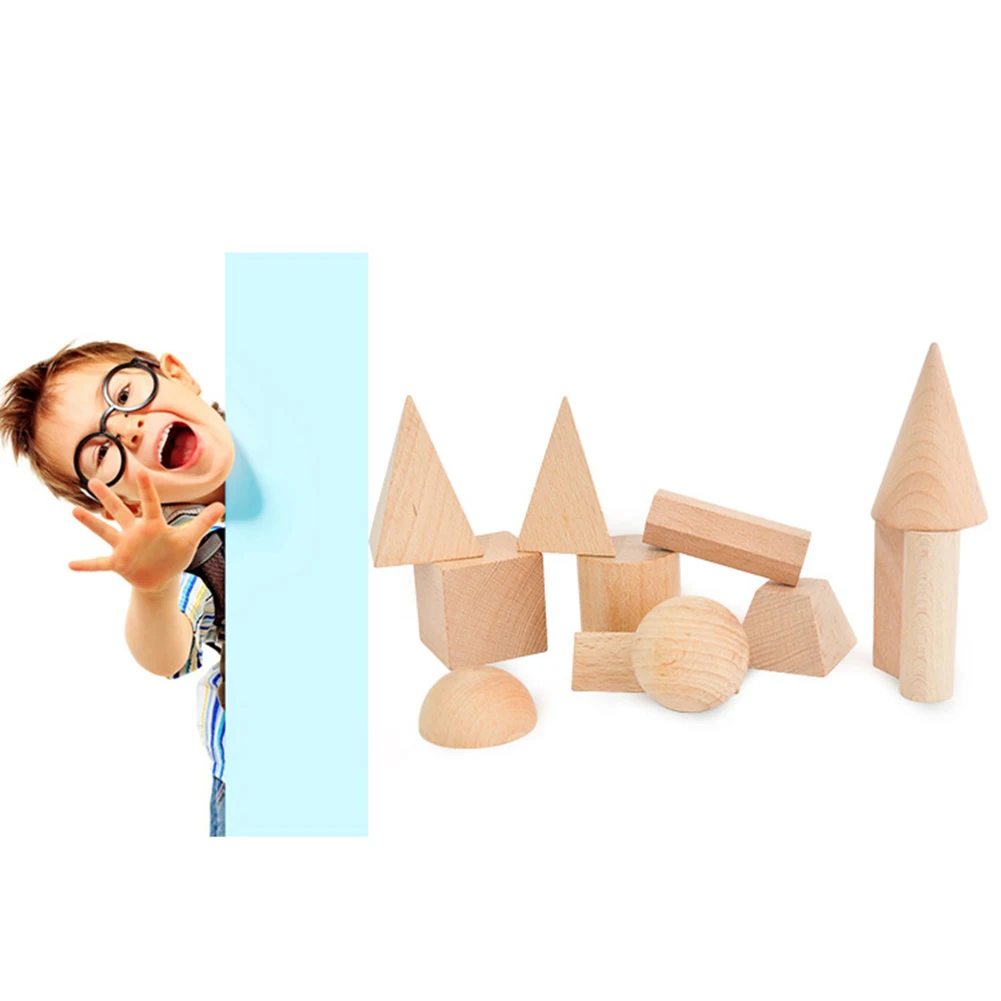 12 шт./компл. деревянный 3D пустой Геометрические тела модели математика учебных