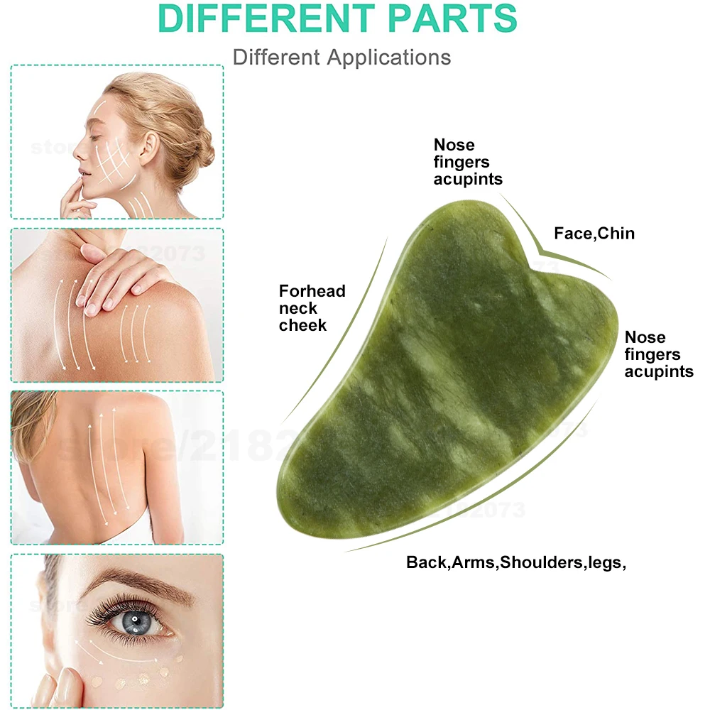 Натуральный нефритовый массажер для лица Gua sha скребковая доска Guasha Меридиан