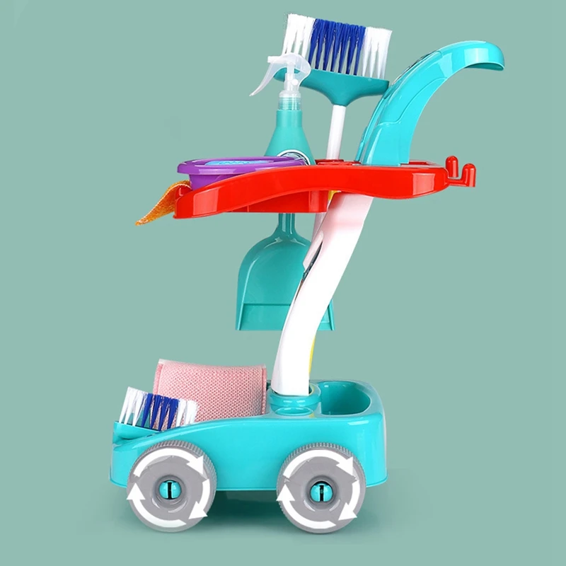 Детская тележка для уборки ролевая игра набор игрушек имитация дома корзина