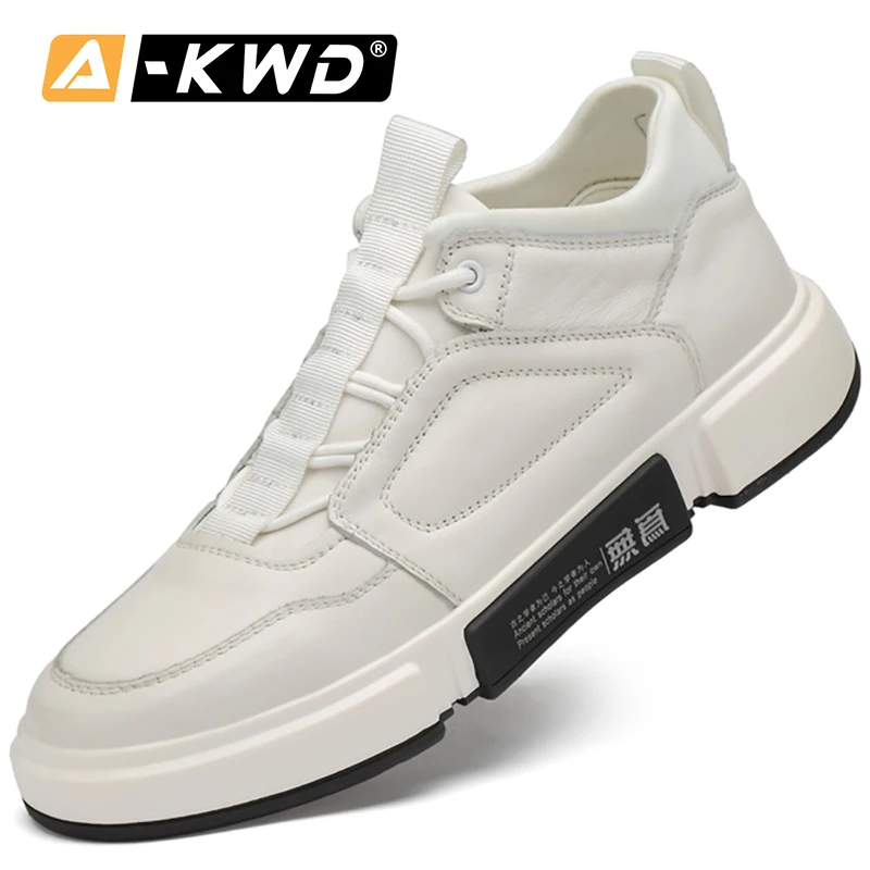 

Black White Elevator Shoes for Men Breathable Mans Shoes Casual Genuine Leather Designer Shoes Height Increase 6CM turnschuhe 37