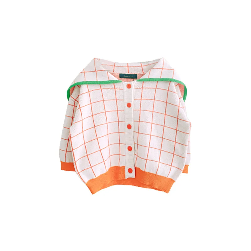 

RJ spot21 spring boys girls sweater T-shirt Plaid children's sweater Trendy Baby Sweater children's wear