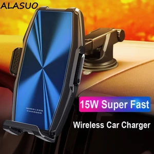 15w wireless car phone holder quick charge for iphone 11 mini 12 pro x xr xs 8 samsung s20 s10 sensor induction wireless charger free global shipping