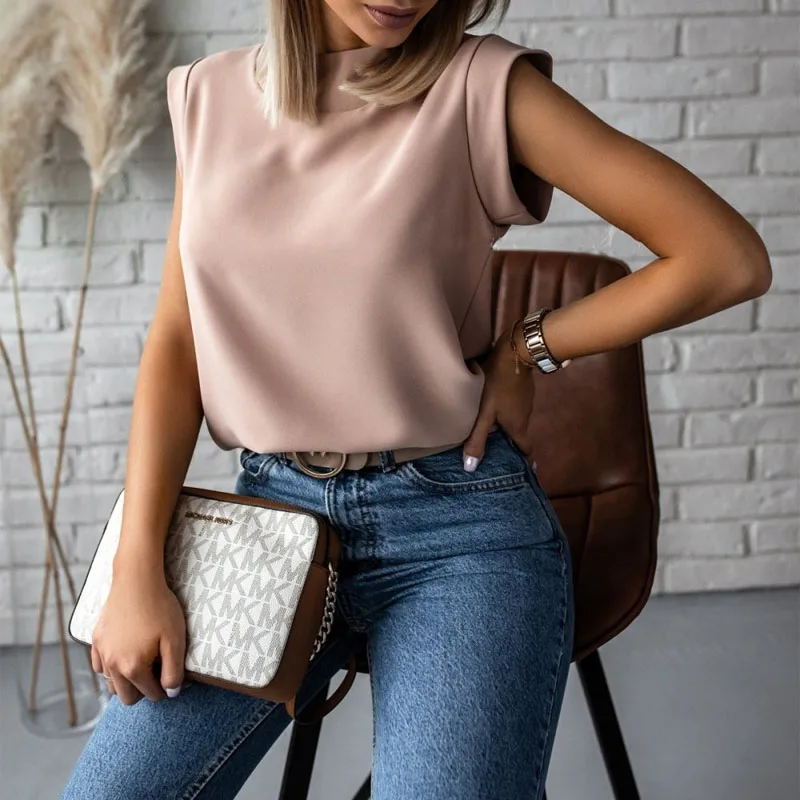 

2021 Fashion Women Summer Blouse Shirt Casual Solid White Turtleneck Short Sleeve Elegant Basic Ladies Tops Ropa Mujer Plus Size