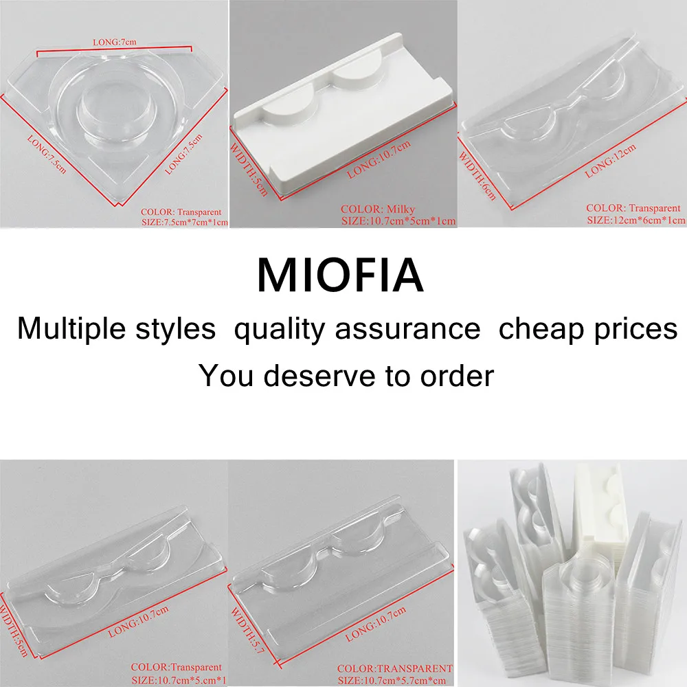 

100 pcs/pack mink lashes plastic transparent tray eyelash frame rectangular eyelash tray eyelash packaging box wholesale