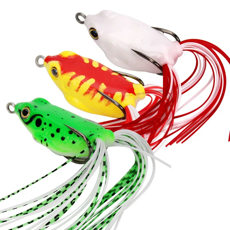 

1pcs 3D Eyes Frog Insect Fishing Lure Snakehead 40mm 5.5g Plastic Artificial Soft Bait Frog Lures Topwater Fishing Tackle