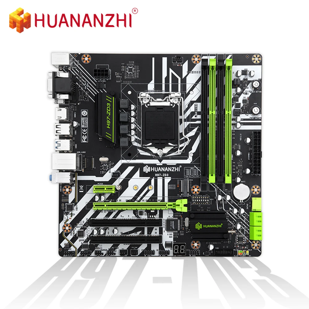 

HUANANZHI H97-ZD3 Motherboard 4xDDR3 Memory M.2 NVME /NGFF Interface Support Intel 1150 Processors Desktop PC Motherboard