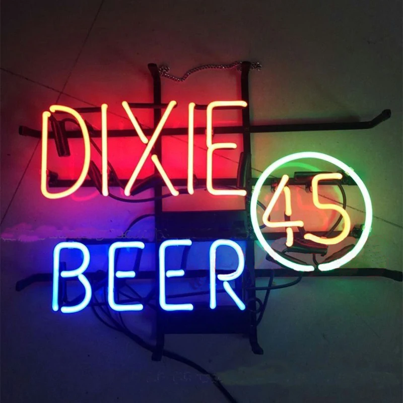 

Dixie Beer 4S Neon Sign Handmade Real Glass Tube Bar KTV Store Shop Home Motel Restaurant Advertise Display Light Lamp 17"X14"