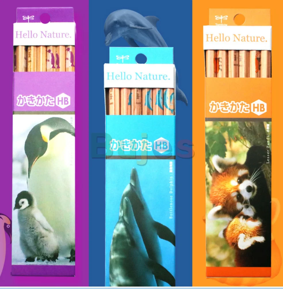 Tombow Hello Nature. 12 шт. карандаш с рисунком животных дерево деревянный столб свинец HB/2B