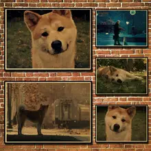 Винтажный постер из крафт бумаги история собаки хачико семейная