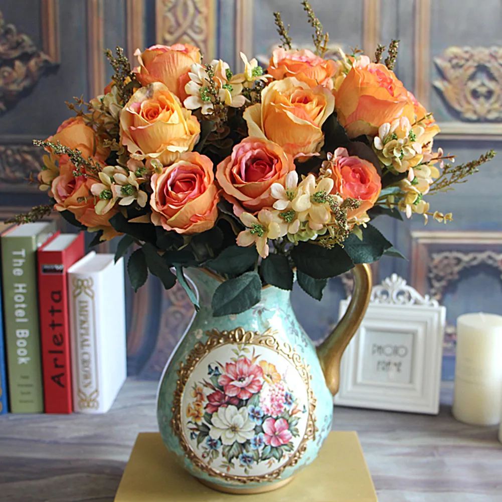 Розы молочно-белые розы дворцовый Шелковый цветок красивый Эрл Искусственные