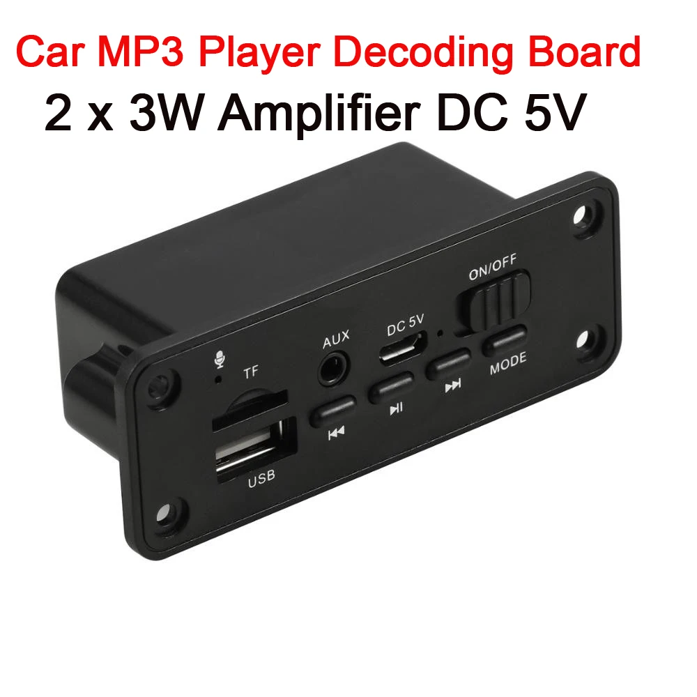 

10 шт./упак. DC 5V MP3 плеер Bluetooth WMA декодер плата 2x3W усилитель аудио модуль USB TF Радио беспроводной FM приемник для автомобиля