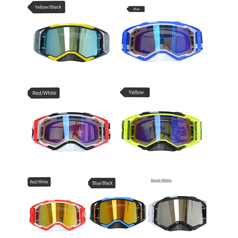 

MOTOR Motocross Goggles Sunglasses for Dirtbike Sport E-Bike ATV Men Women Motos Helmet Glasses With FREE Bag FREE Wipe