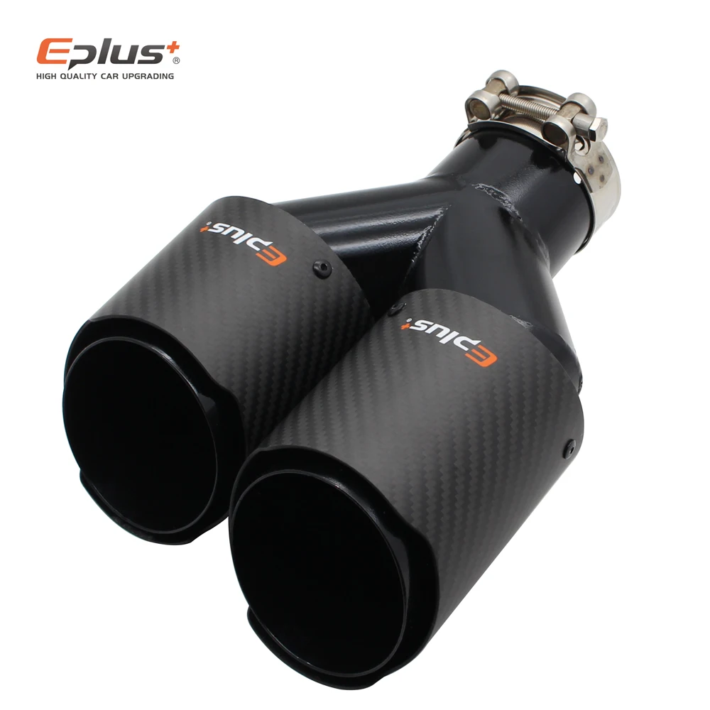 EPLUS Карбон волокно матовый рассеиватель света Y Форма двойной выход выхлопной