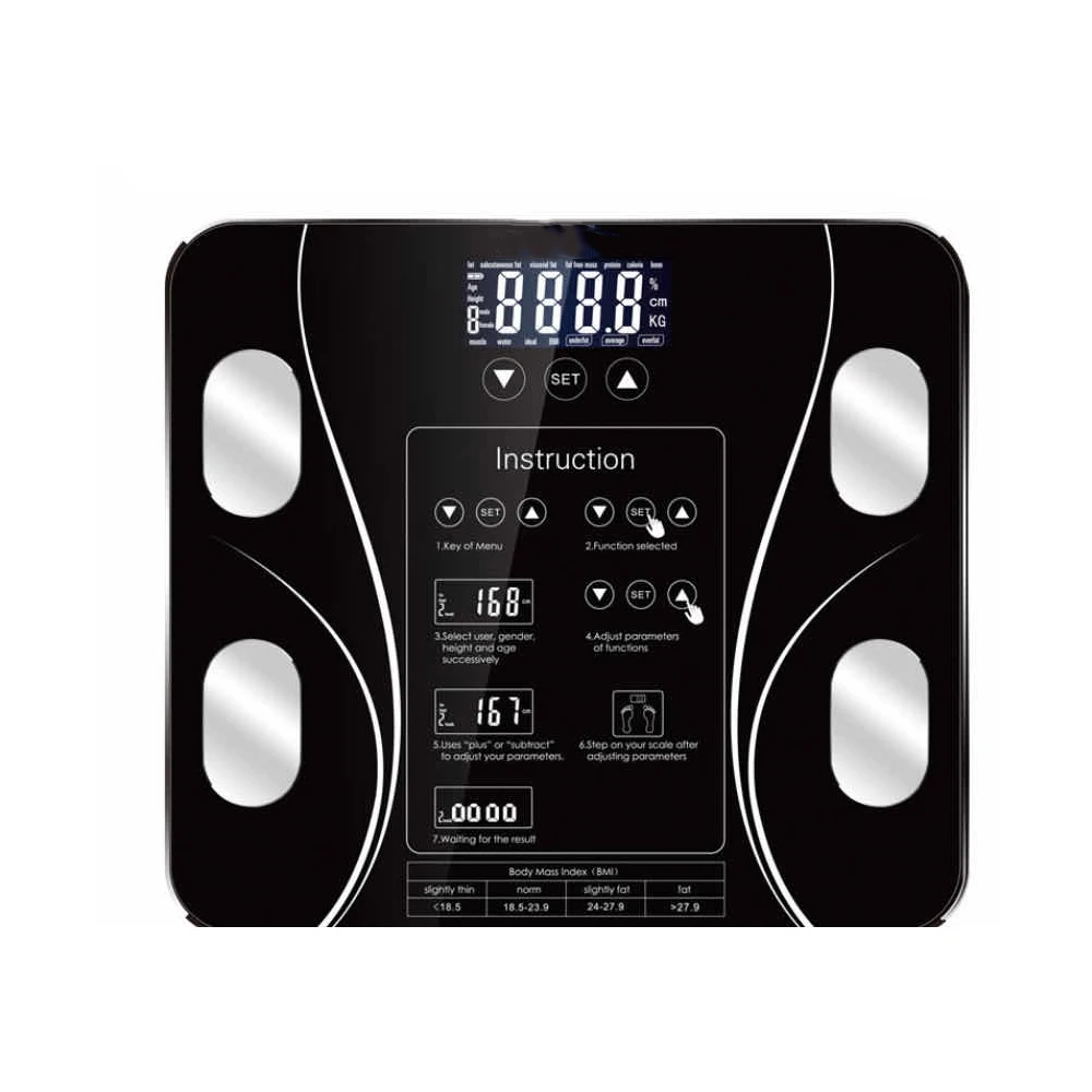 

Digital Body Fat Scale Smart Wireless Bathroom Health Composition Analyser Coloful Electronic Weighing Scales With App Bluetooth