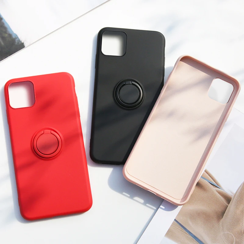 Мягкий силиконовый чехол, чехол для iPhone 7, 8, 6, 6S Plus, X, XS, S, 11 Pro, Max, XR, подставка для телефона, кольцо-держатель, противоударный защитный чехол для iPhone7 On