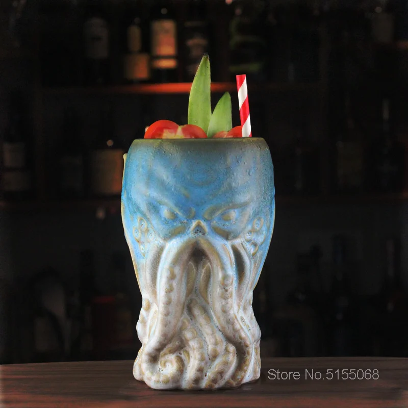 Новый американский стиль осьминог старинный дизайн Tiki Cup Гавайская керамика
