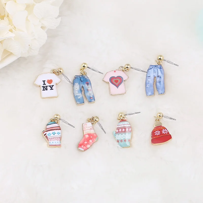 Серьги-капли oorbellen в Корейском стиле для женщин одежда штаны эмалированные милые