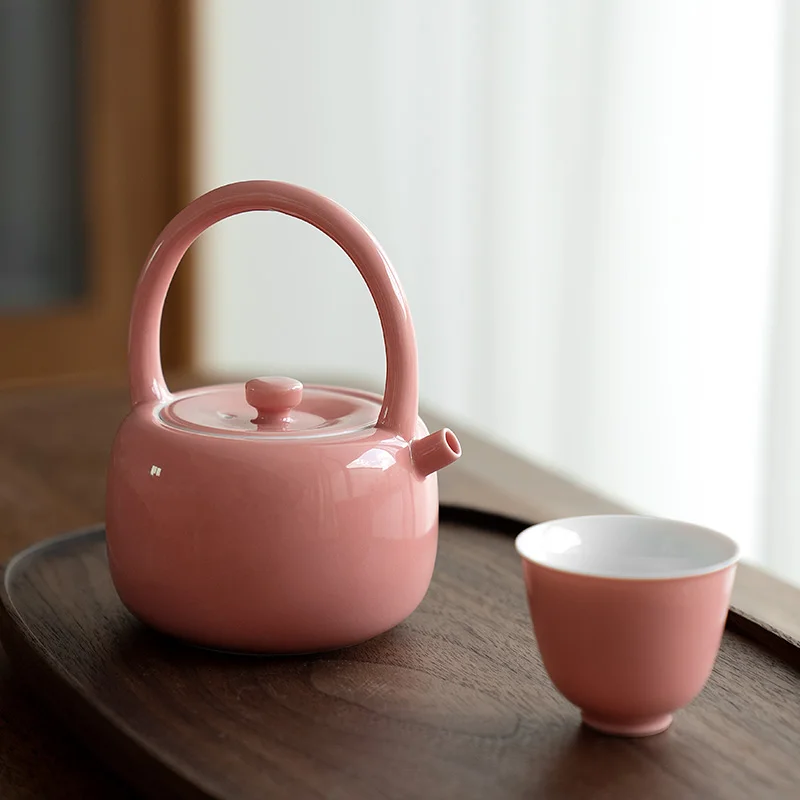 

Peach Pink teapot Ceramic Teapot small teapot small teapot small teapot