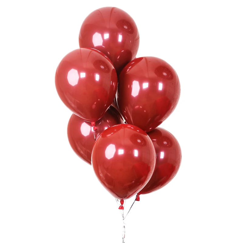 

100 шт Рубиновый Красный шар новые глянцевые металлические жемчужные латексные шары Хромированные Металлические цвета воздушные шары для с...