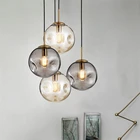 Современные стеклянные шаровые подвесные светильники светодиодные подвесные светильники в скандинавском стиле для кухни, гостиной, подвесной светильник для ресторана, спальни, бара, лампа E27