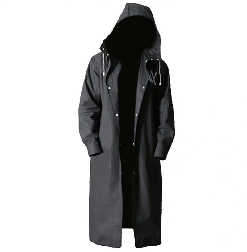 Мужской черный дождевик из ЭВА мужской защитный для улицы пончо рыбалки Женская