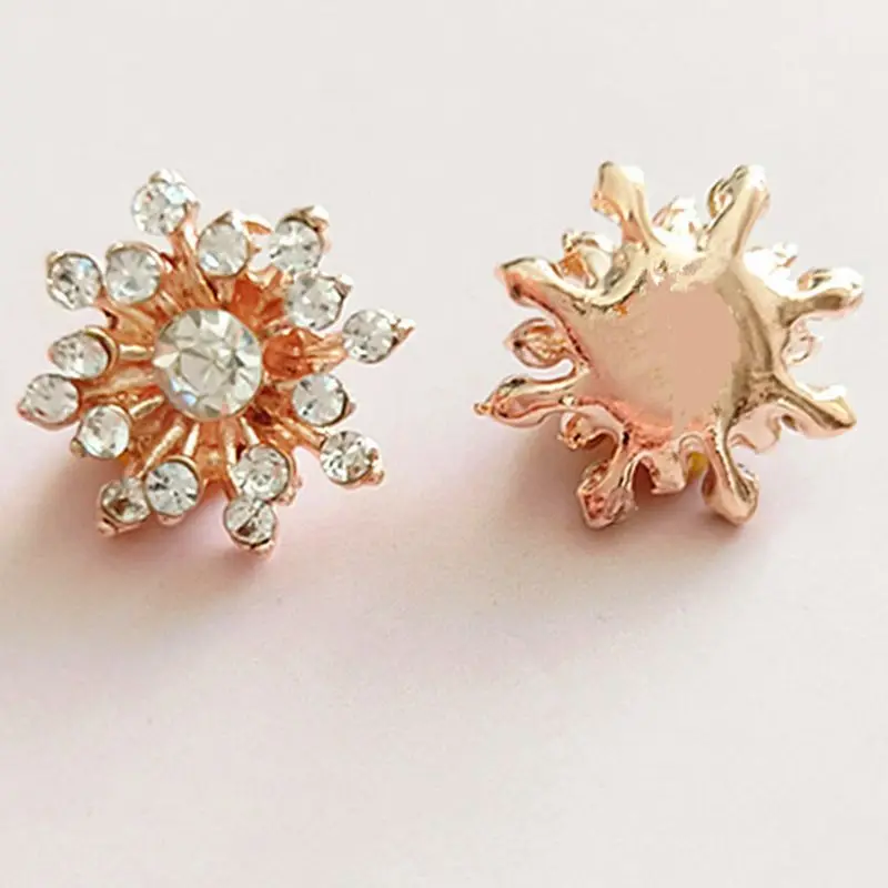 10 шт./компл. 17 мм Стразы искусственный жемчуг снежинки кнопки Flatback Шпилька