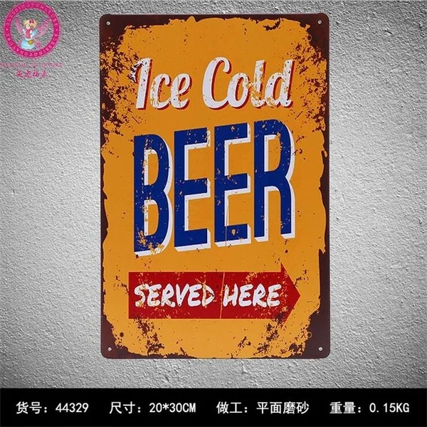 

Оловянные плакаты с надписью «Холодное ледяное пиво», винтажные металлические настенные наклейки для декора дома, кафе, бара, 20 х30 см