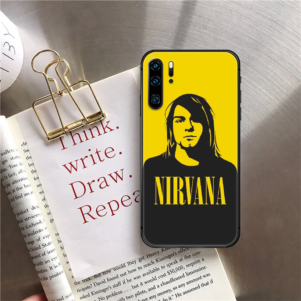 

Rock Nirvana Band Phone Case Cover For Huawei Mate P 10 20 30 40 Lite Pro Smart Z 2019 Black Luxury Etui Pretty Black Etui 3D