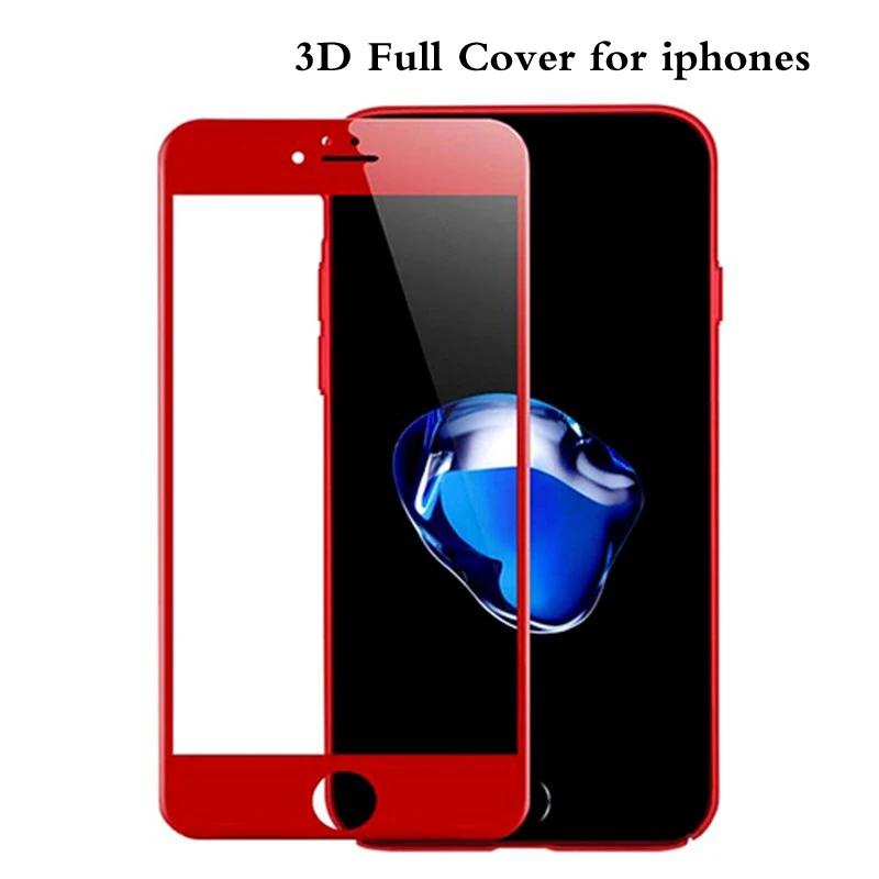 Для iPhone 6 6s 3D мягкий край Полное покрытие красный глянцевый углеродное волокно