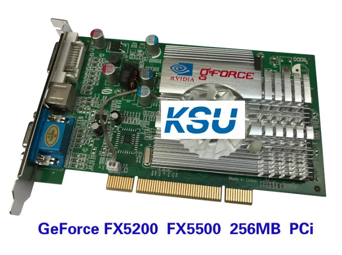 Видеокарта nVIDIA GeForce FX5500 5200 256 Мб DDR VGA + Svideo DVI 128bit PCI|Компьютерные кабели и разъемы| |