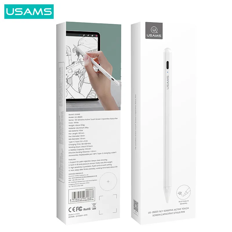 USAMS Tilt Чувствительный активный емкостный экран Стилус Планшет Сенсорное перо для