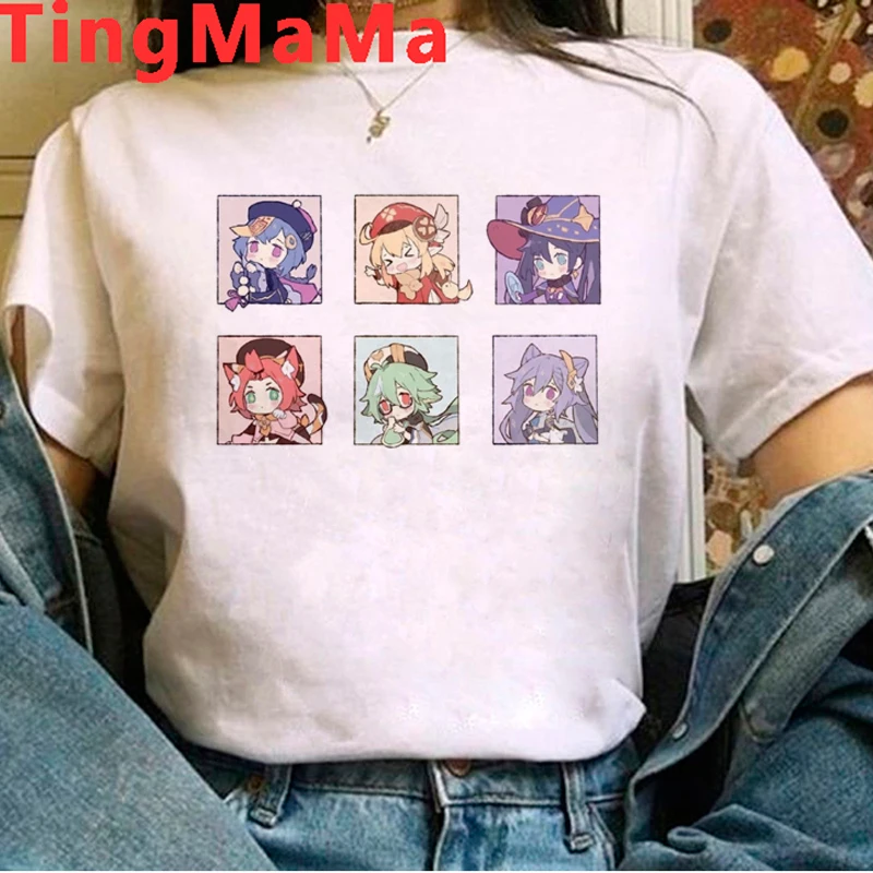 

Genshin-Impact T Shirt Men Hot Game Graphic Tees Summer Kawaii Tops Harajuku Cartoon T-shirt Funny Unisex Keqing T-shirt 2021 Ne