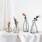 Вазы для цветов, прозрачная искусственная ваза, черная ваза, аксессуары для украшения дома, украшение для стола, сада, гостиной
