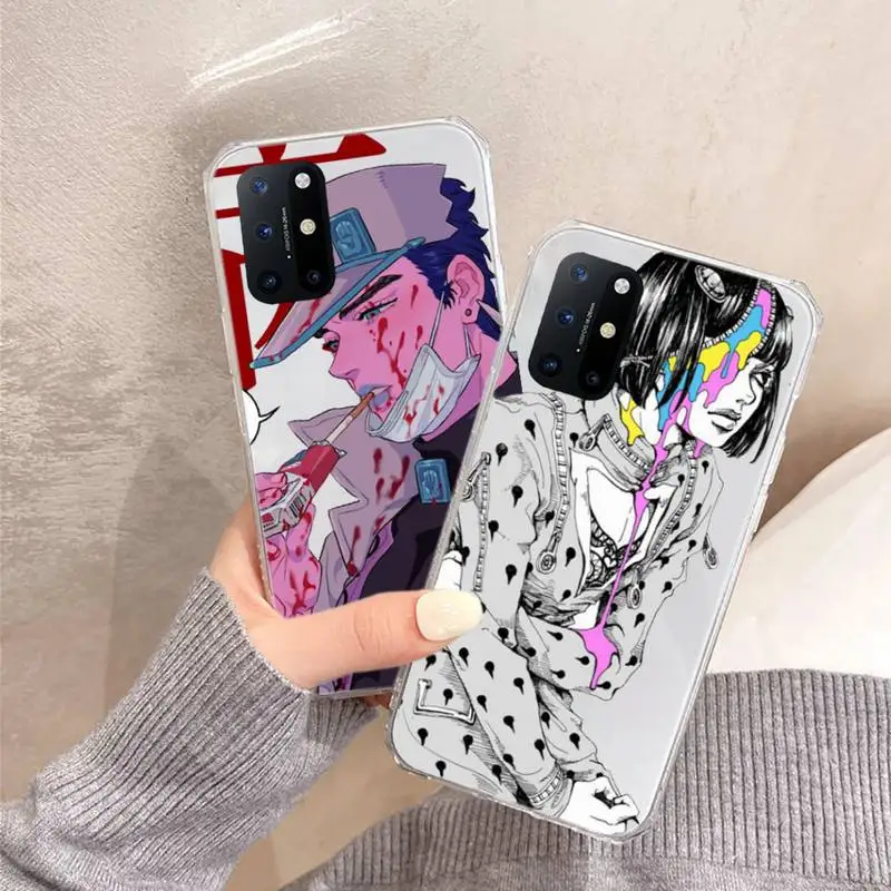 

JOJO’S BIZARRE ADVENTURE OVER HEAVEN Anime Phone Case Transparent for OnePlus 7 9 8 t pro design shell coque cover