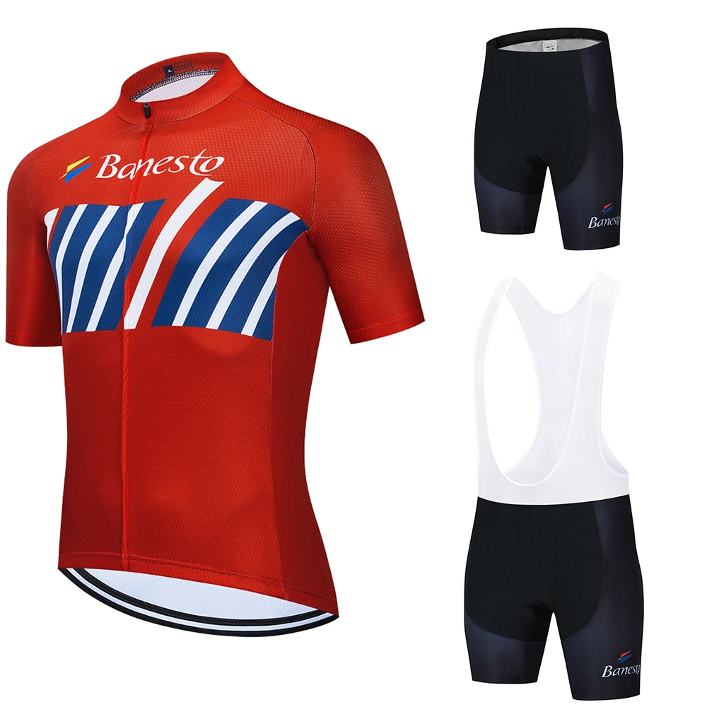 

Banesto TEAM 2020 cycling jersey 9D bike shorts set Ropa Ciclismo MEN summer quick dry pro CYCLING Maillot bottom clothing