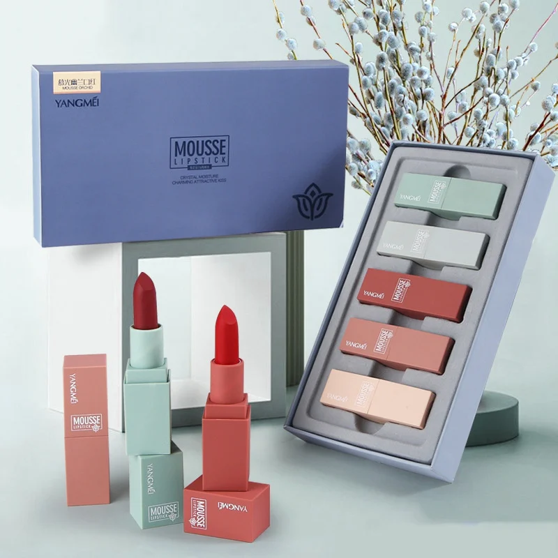 Хит 5 шт. матовая бархатная губная помада набор стойкая антипригарная чашка