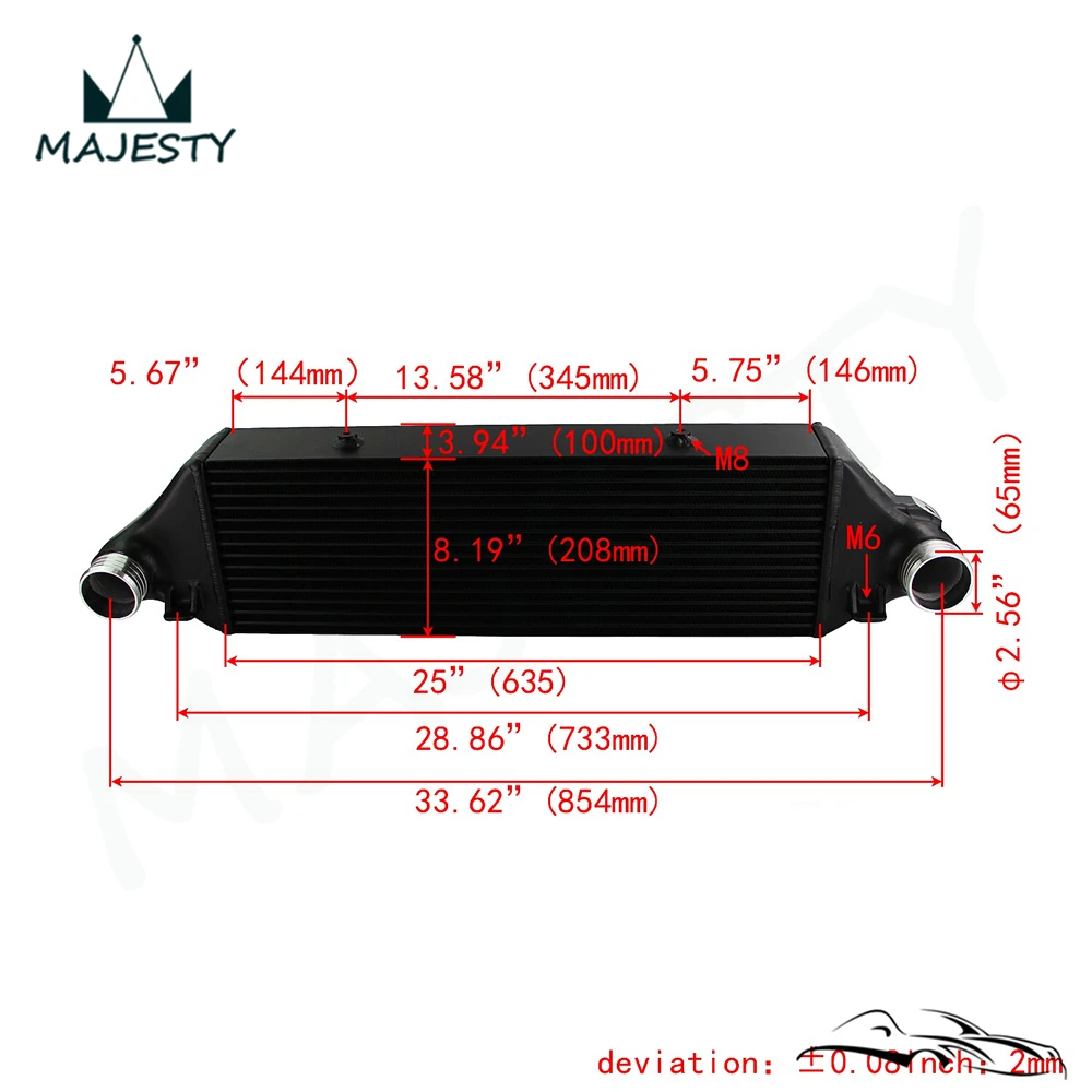 Competition Intercooler Fit For Ford Focus MK3 ST250 2.0L Turbo EcoBoost 2013-2018 Black |